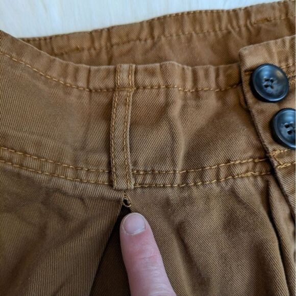 Free people OB720351 pleated front high waisted pegged cropped pants brown 2 - Picture 3 of 5